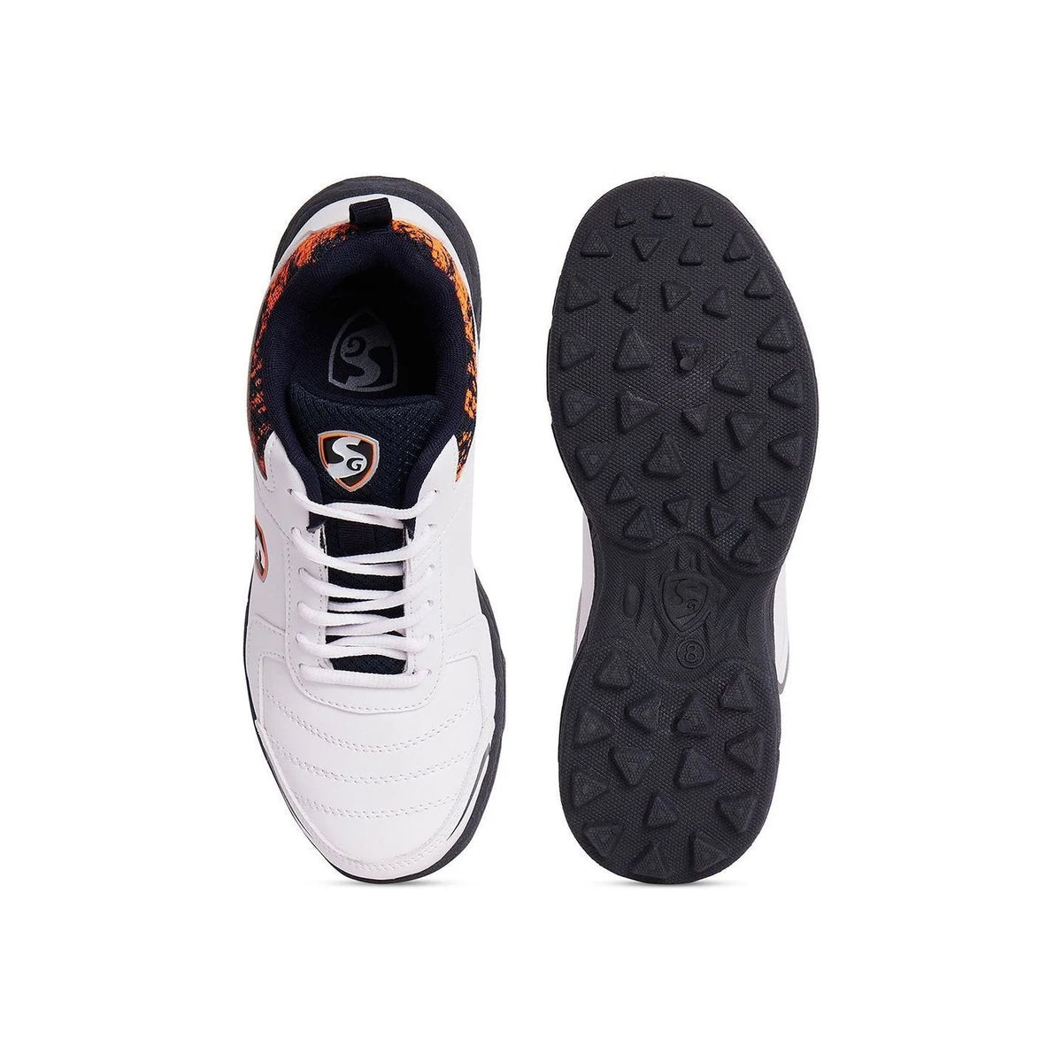 Savage Stud Shoe Dynamic Navy Blue & Vibrant Orange Cricket Footwear
