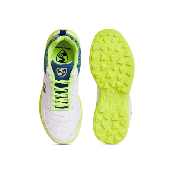 Savage Stud Shoe: Dynamic Royal Blue & Lime Cricket Footwear